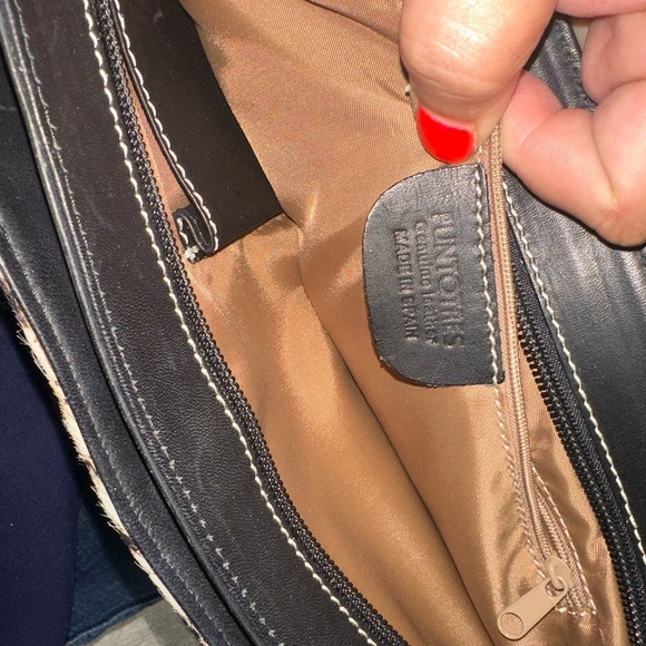 _Fortuna Valentino double handle animal print shoulder bag leather size 7H X 13L - Picture 5 of 16